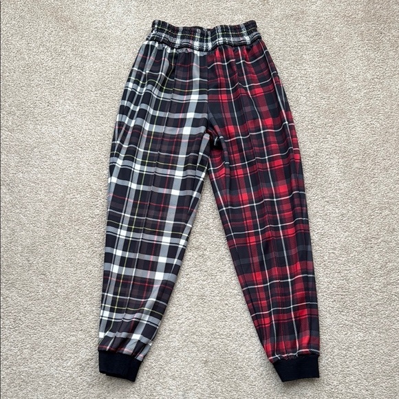 Alice + Olivia Tokyo Combo Two Toned Plaid Hi Tech Red/Black Joggers Size XS - Picture 2 of 10